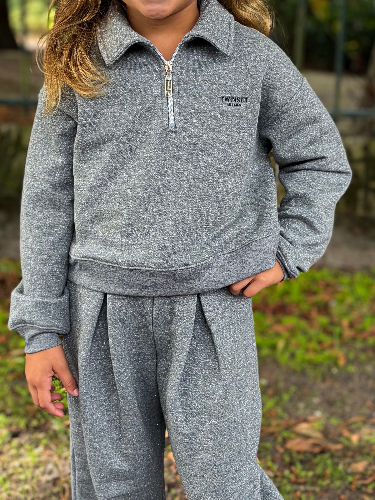 Meisjes Pak Glitter Grijs - Twinset