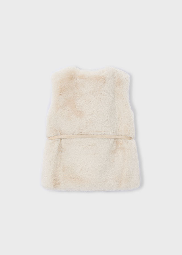 Fur Vest Belt Beige - Mayoral