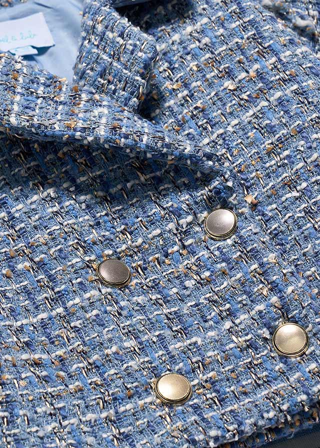 Tweed Coat Blue - Abel & Lula