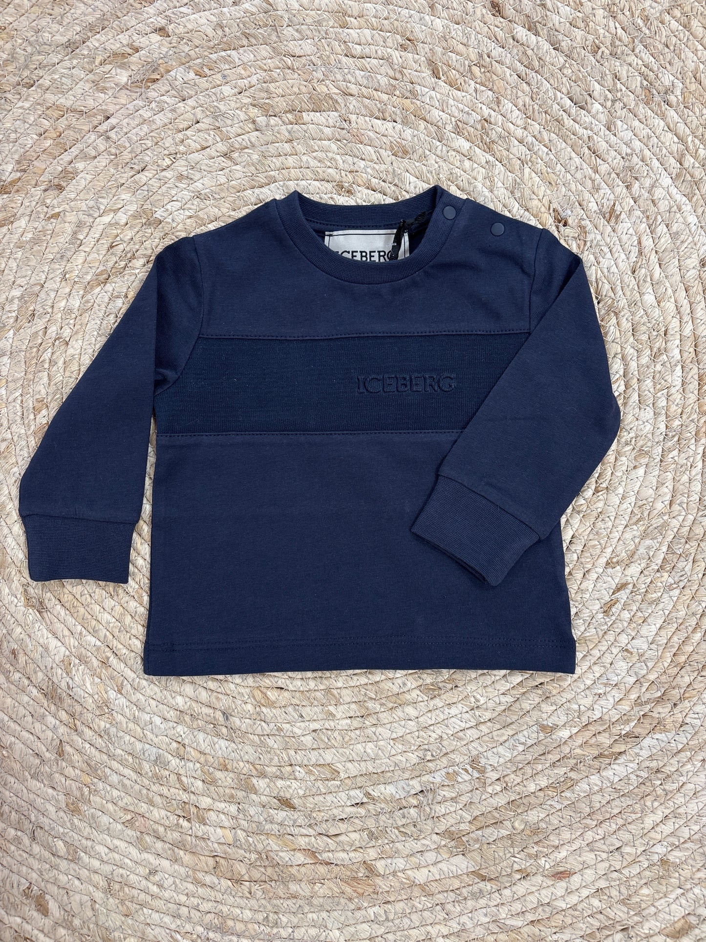 Shirt Navy Blue With Logo - Iceberg