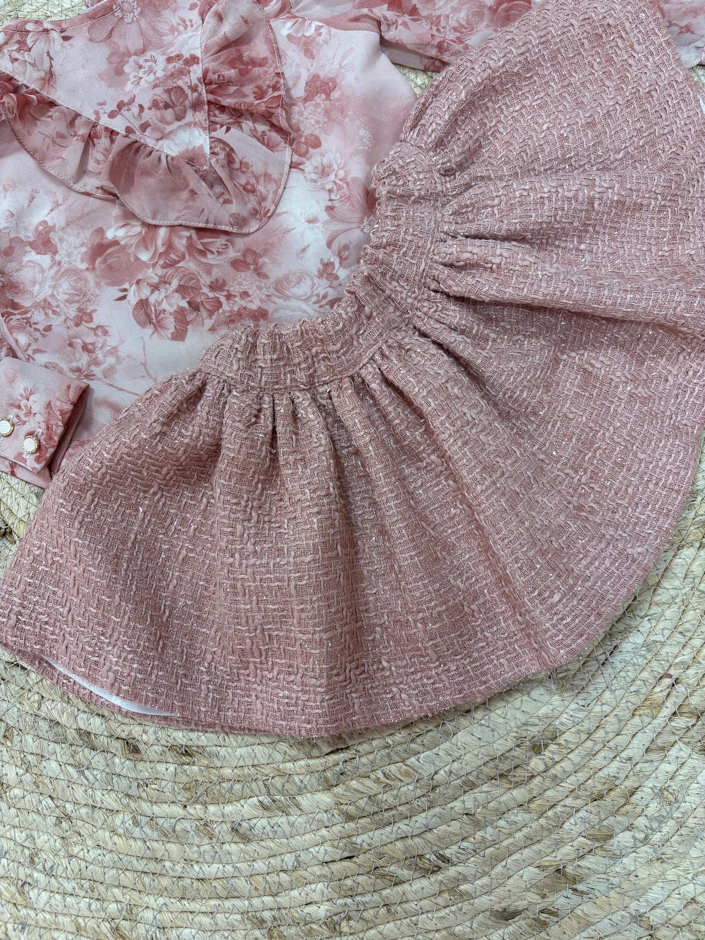 Skirt Dusty Pink Tweed - Petite Zara