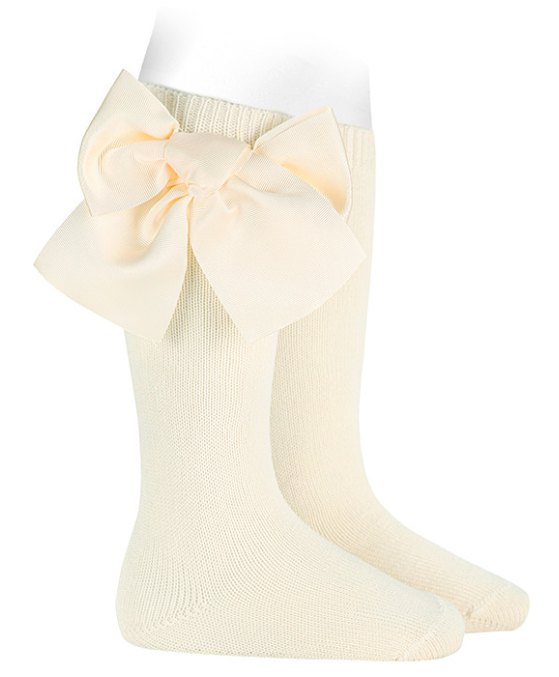 Condor Socks Large Bow - Beige