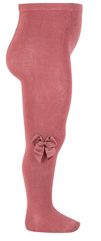 Condor Tights With Grosgrain Bow - Carmine