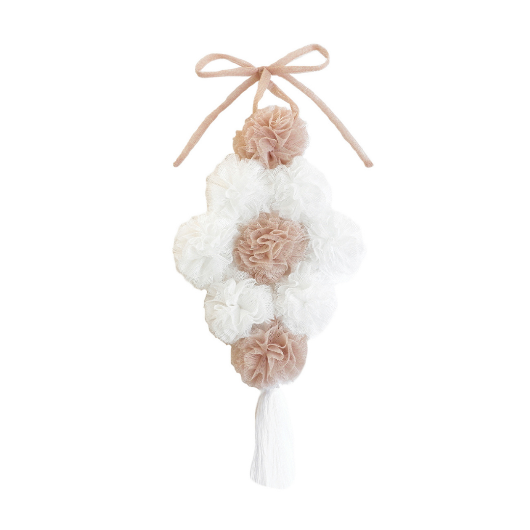 Pom Pom Flower - White/Champange