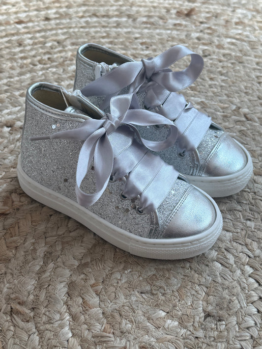 Hoge Sneaker Glitter Wit / zilver - Andanines