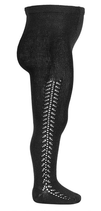 Condor Tights Side Openwork - Black