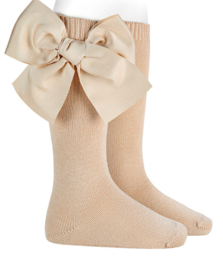 Condor Socks Large Bow - Linen