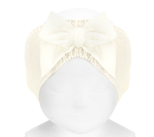 Headband Velvet Bow Beige - Condor