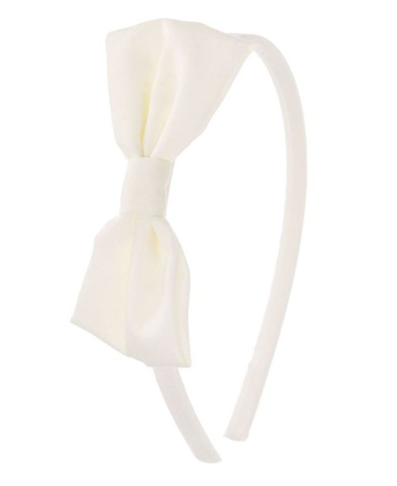 Diadeem Plana Bow White - Siena