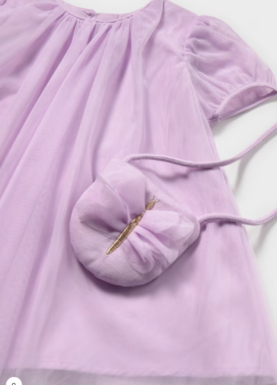 Tulle Dress With Bag Lila - Mayoral