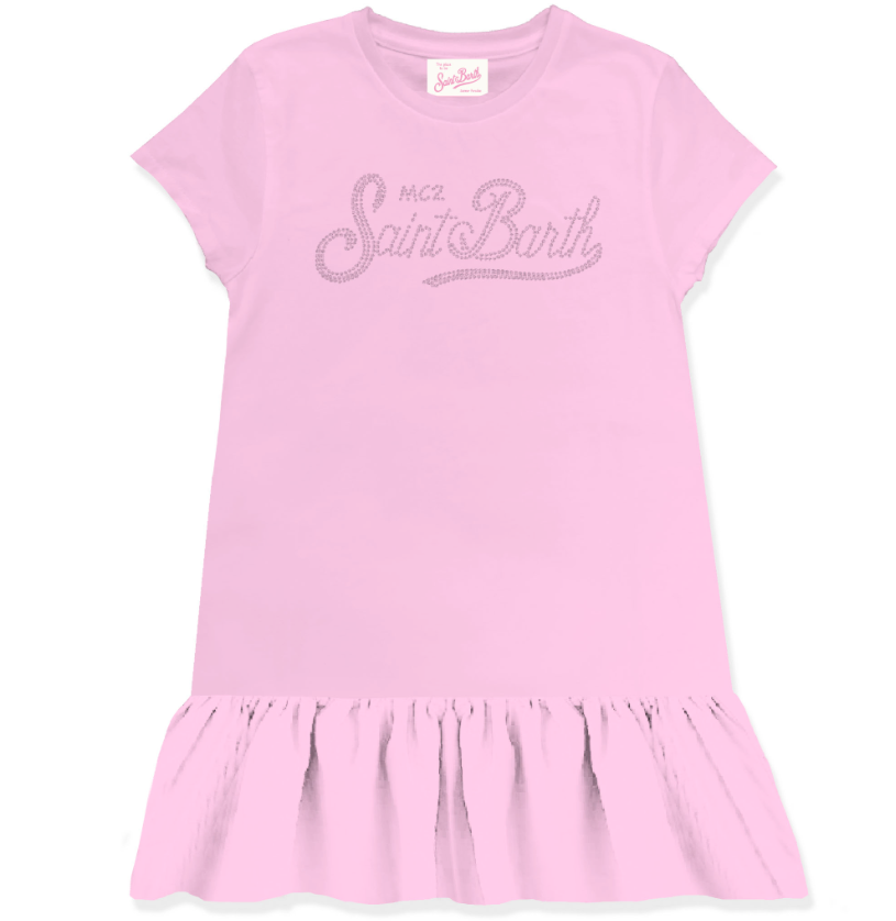 Shiny Ruffle Dress Pink - Saint Barth