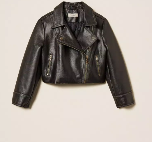 Faux Leather Biker Jacket - Twinset