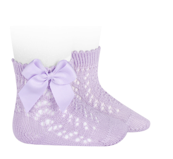 Condor Socks Openwork With Bow - Mauve