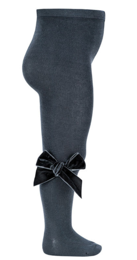 Condor Tights With Velvet Bow - Carbon