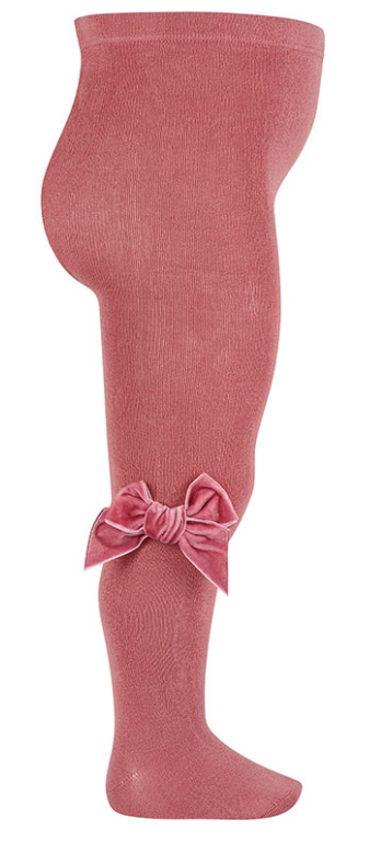 Condor Tights With Velvet Bow - Carmine