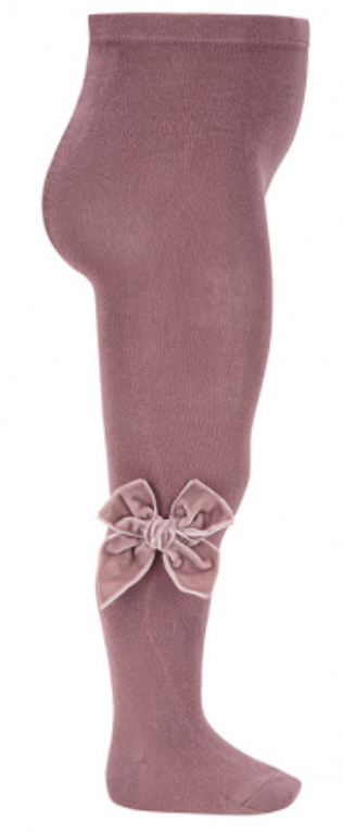 Condor Tights With Velvet Bow - Iris