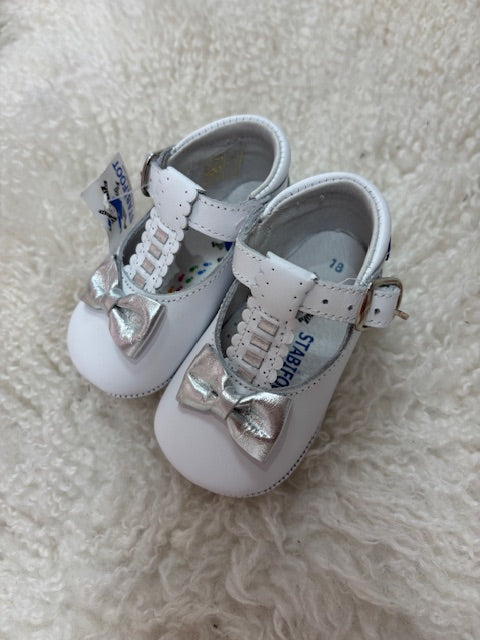 Baby Shoes Silver Bow - Stabifoot