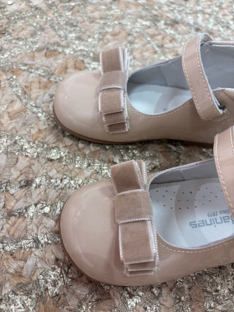 Ballerina Velvet Bow Beige - Andanines