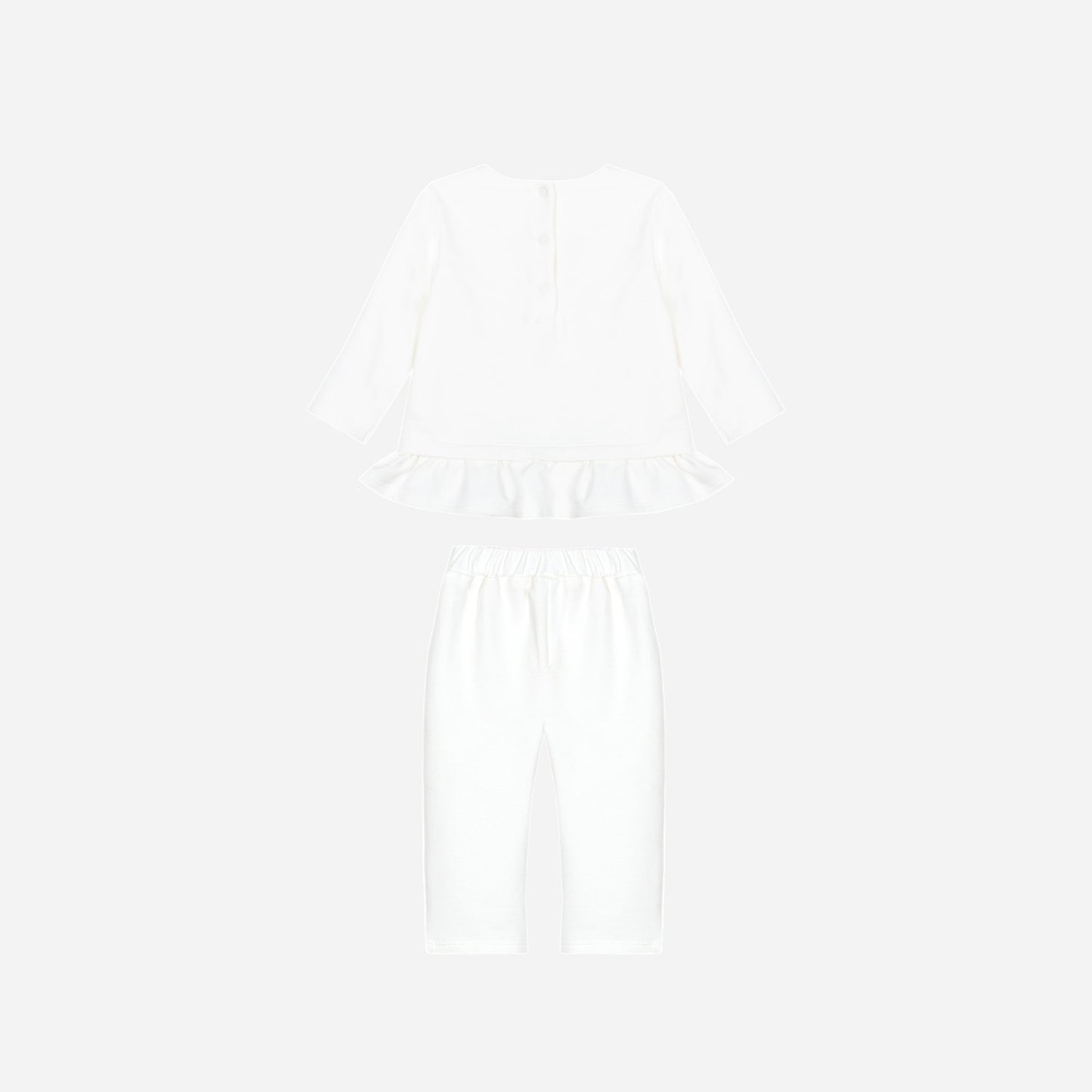 Set White Ruffle Bow - Patachou