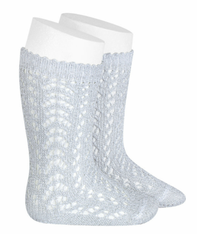 Condor Socks Openwork Metallic - Silver