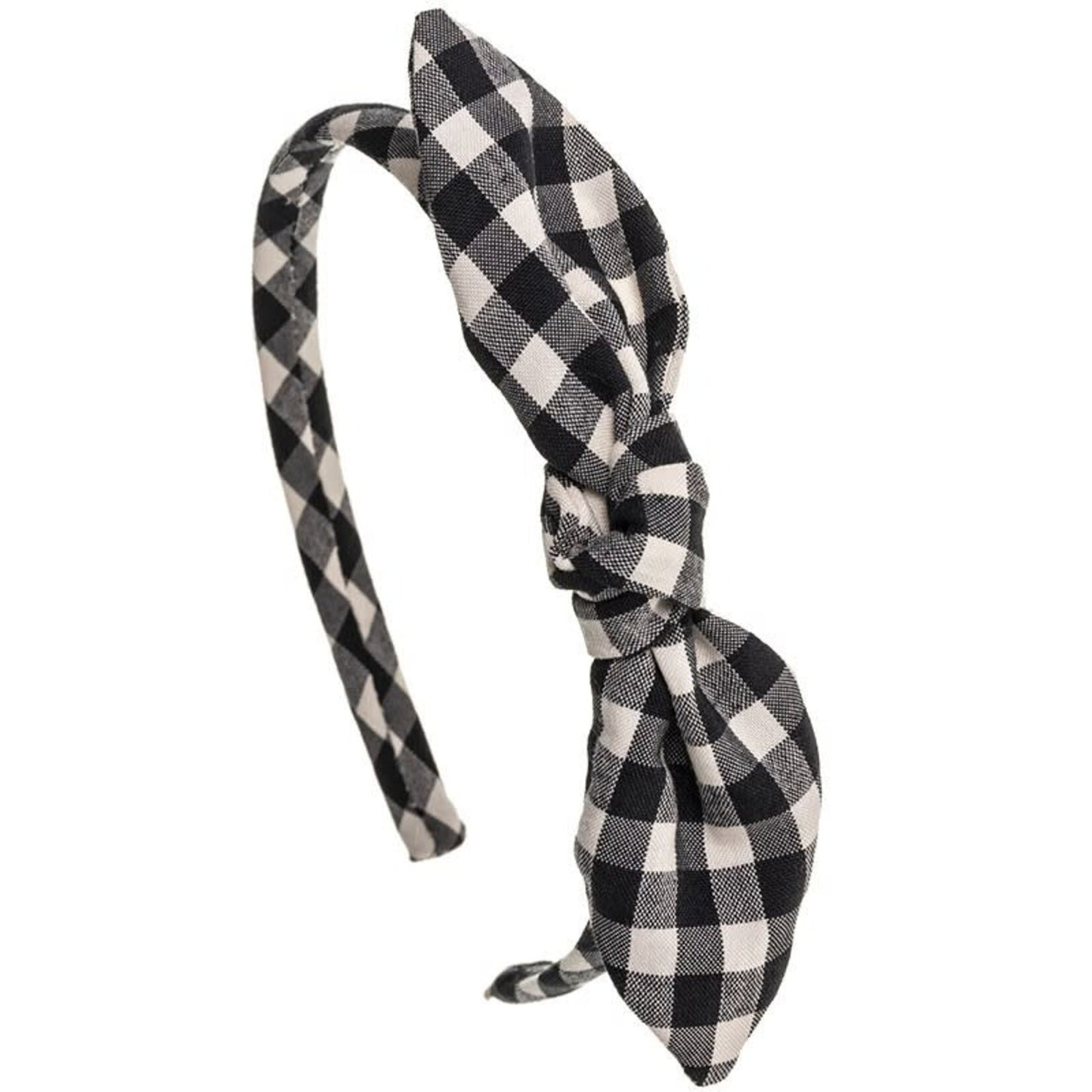 Diadeem Vichy Small Bow Black - Siena