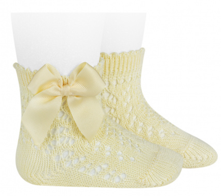 Condor Socks Openwork With Bow - Butter