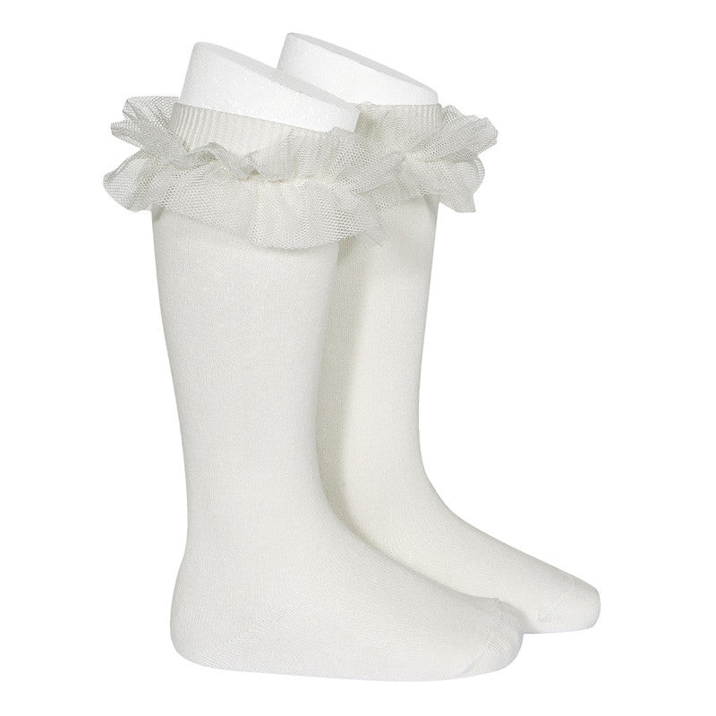 Condor Socks Tulle Ruffle - Cream