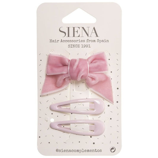 Bow Clip Set Light Pink - Siena