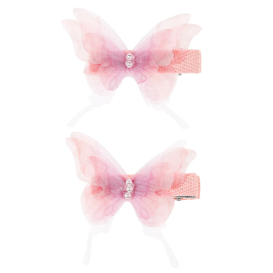 Haarclipjes Vlinder Roze - Souza