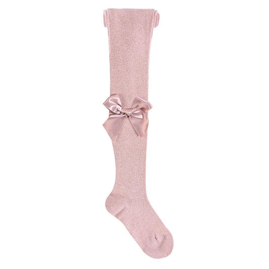Condor Tights Bright With Satin Bow - Old Rose