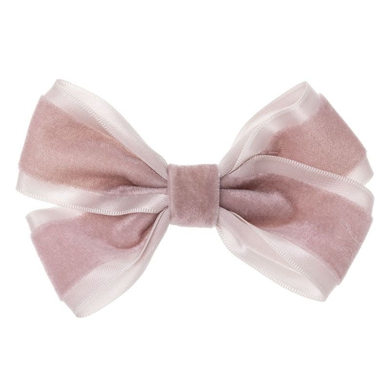 Velvet And Satin Bow Light Pink - Siena