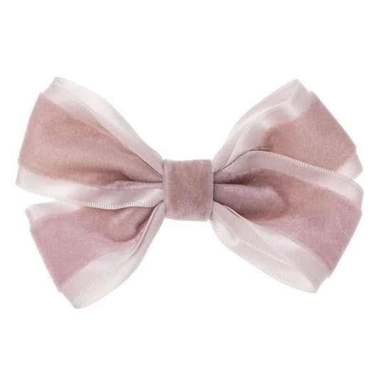 Velvet And Satin Bow Light Pink - Siena