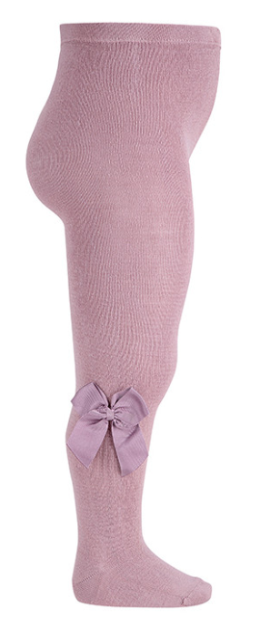 Condor Tights With Grosgrain Bow - Pearl