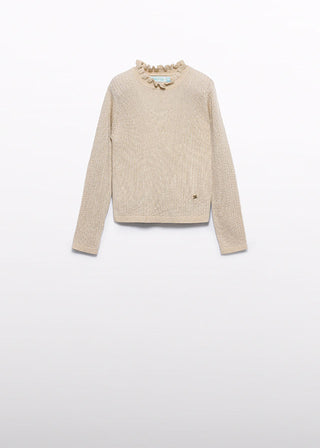 Knitting Turtleneck Beige   - Abel & Lula