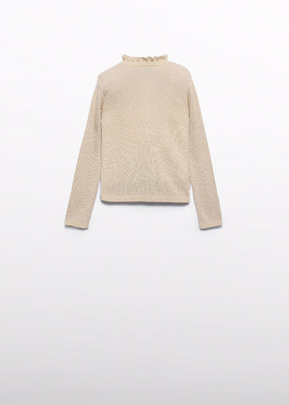 Knitting Turtleneck Beige   - Abel & Lula