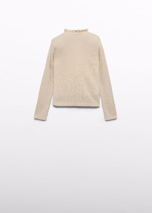 Knitting Turtleneck Beige   - Abel & Lula