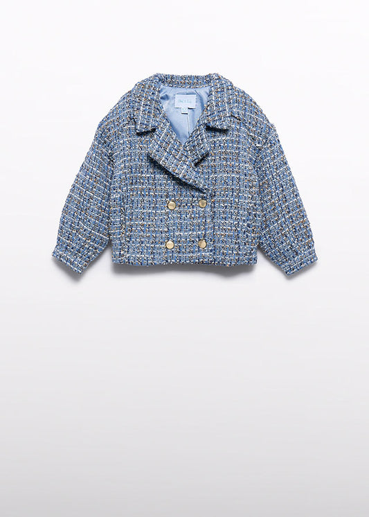 Tweed Coat Blue - Abel & Lula