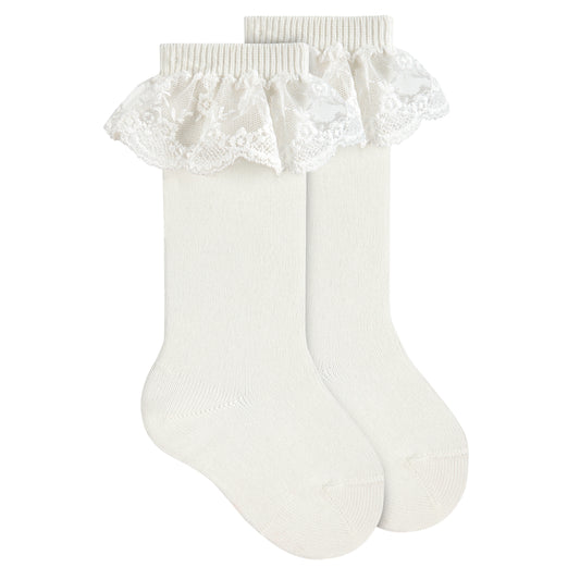 Condor Socks Bobbin Lace - Cream