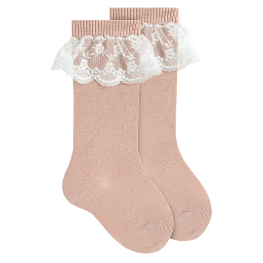 Condor Socks Bobbin Lace - Old Rose