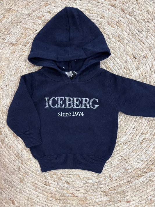Knitted Hoodie Navy Blue - Iceberg