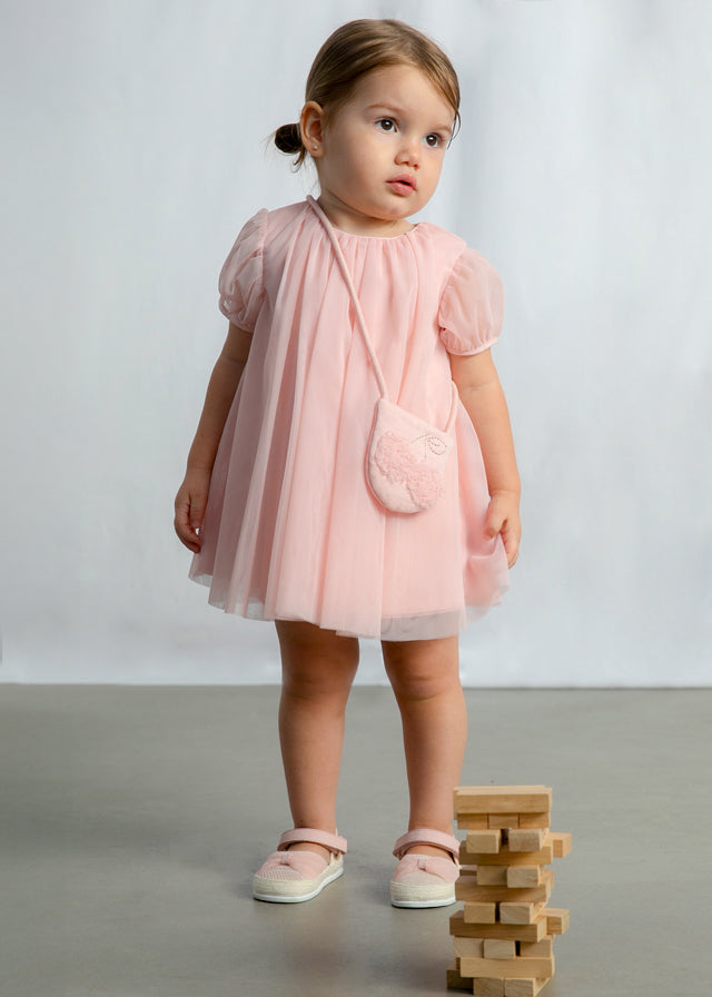 Tulle Dress With Bag Pink - Mayoral