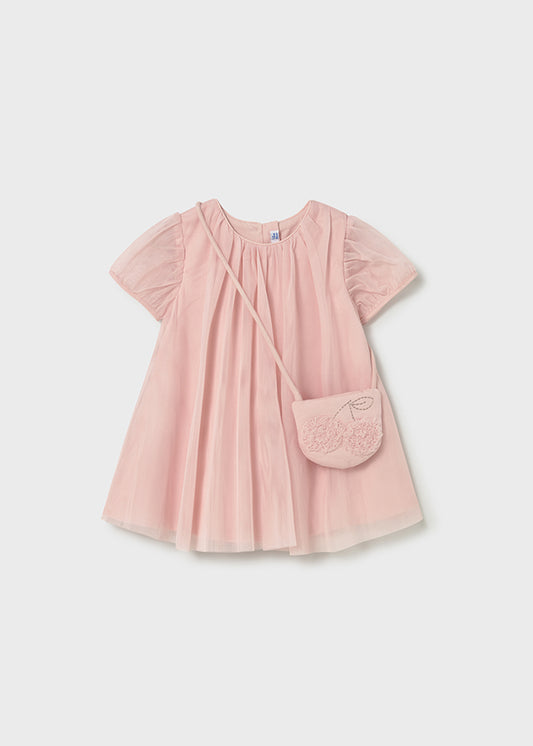 Tulle Dress With Bag Pink - Mayoral