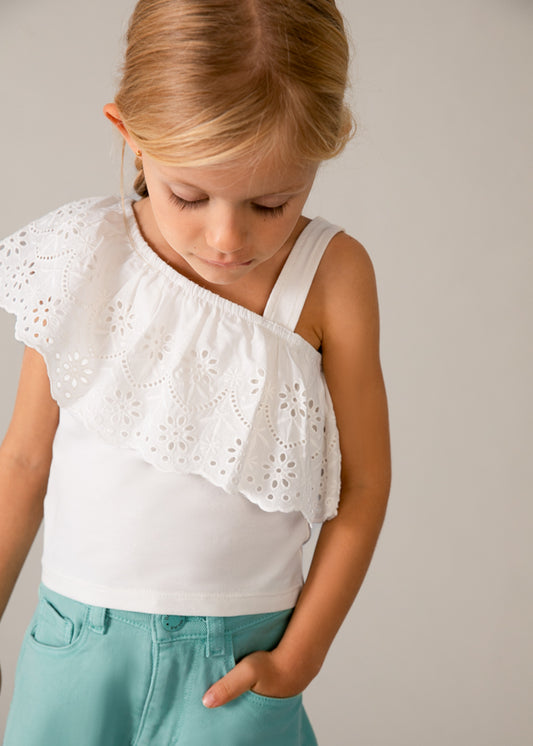 Top Embroidered White - Mayoral