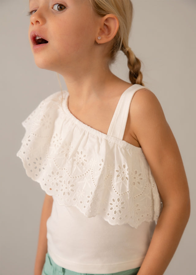 Top Embroidered White - Mayoral