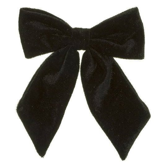 Large Velvet Hairclip Bow Black - Siena