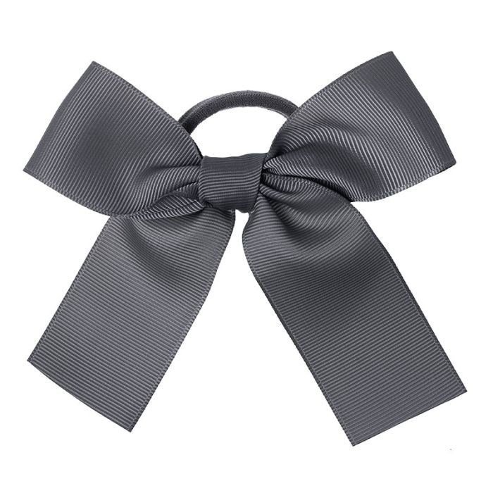 Hair Elastic Long Bow Dark Grey - Siena
