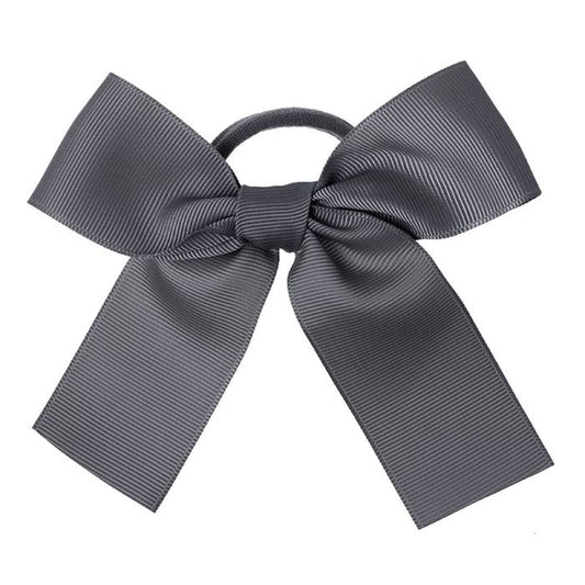 Hair Elastic Long Bow Dark Grey - Siena