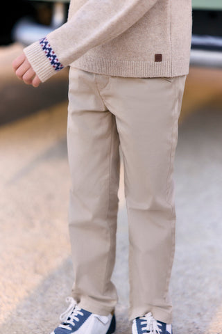 Kinder Jongens Broek Beige - Tartin Et Chocolat