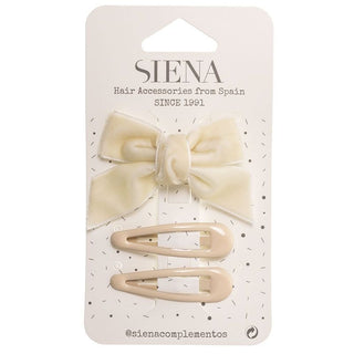 Bow Clip Set Cream - Siena