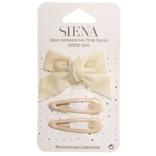 Bow Clip Set Cream - Siena